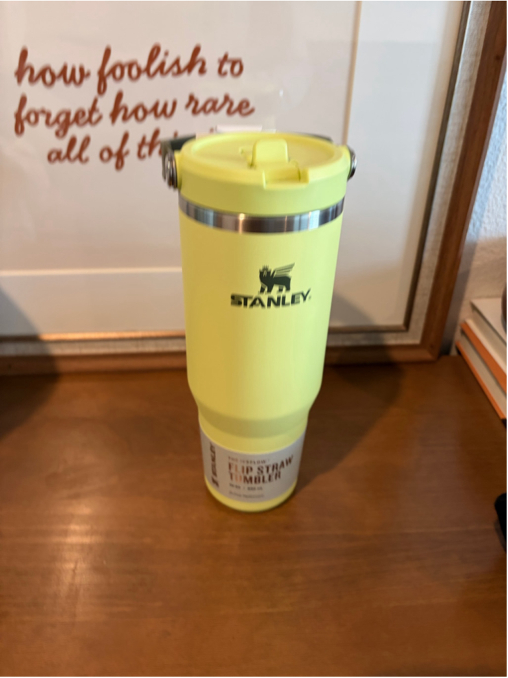 Stanley The IceFlow Flip Straw Tumbler 30 oz Citron Lime Green / Pine Handle NWT